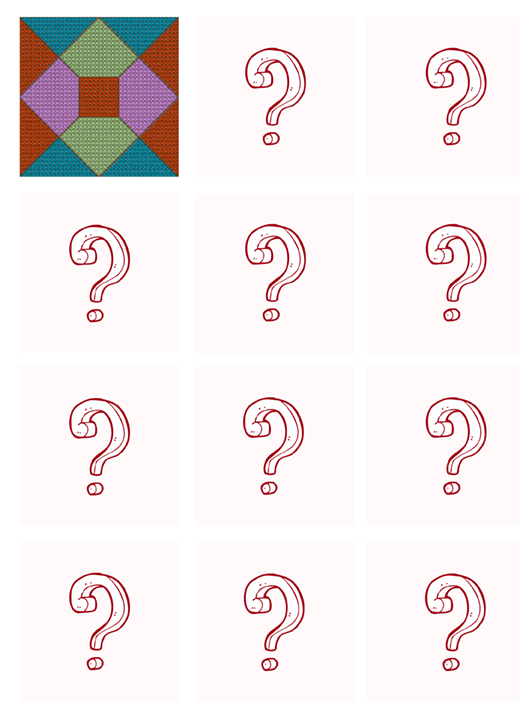 'Mystery' Quilt Block - Cross Stitch Pattern - Block 1