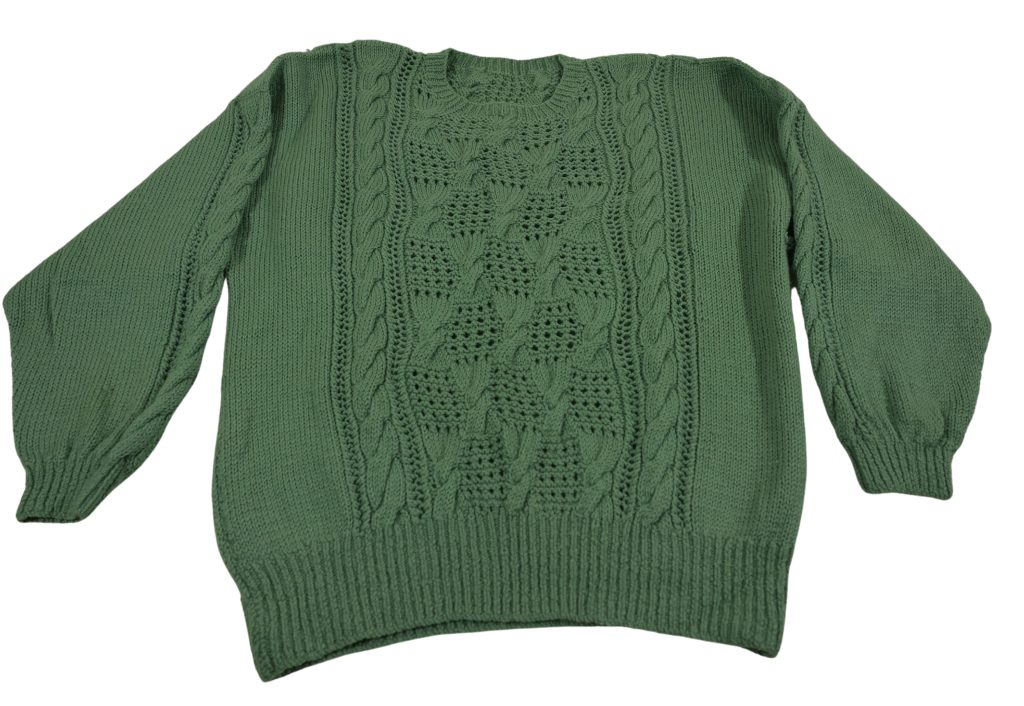 Green Lace Cable Cardigan