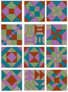'Mystery' Quilt Block - Cross-Stitch-Pattern - Completed